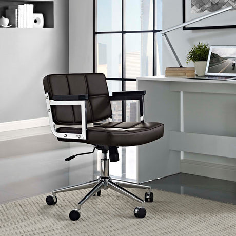 Portray Mid Back Upholstered Vinyl Office Chair - Passive Lumbar Support - BUILDMYPLACE