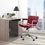 Portray Mid Back Upholstered Vinyl Office Chair - Passive Lumbar Support - BUILDMYPLACE