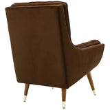 Modern Upholstered Performance Suggest Button Tufted Velvet Lounge Chair - BUILDMYPLACE