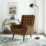 Modern Upholstered Performance Suggest Button Tufted Velvet Lounge Chair - BUILDMYPLACE