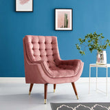 Modern Upholstered Performance Suggest Button Tufted Velvet Lounge Chair - BUILDMYPLACE