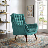 Modern Upholstered Performance Suggest Button Tufted Velvet Lounge Chair - BUILDMYPLACE