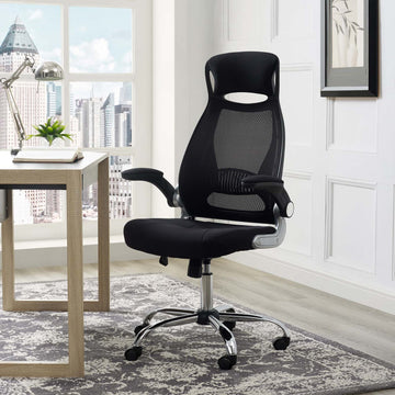 Black Stylish Expedite Highback Office Chair With Adjustable Arms- For Desk Chair