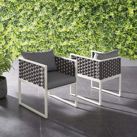 Stance Dining Armchair Outdoor Patio Aluminum - BUILDMYPLACE