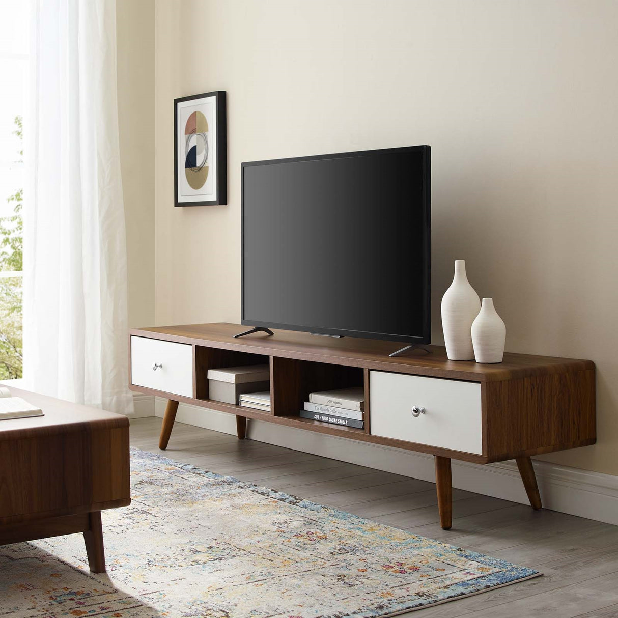 Modern Transmit 70" Media Console Low Profile Wood Tv Stand - BUILDMYPLACE