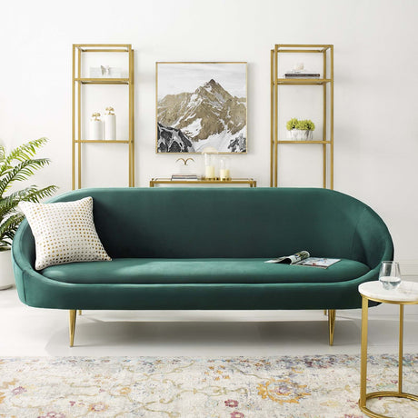 Sublime Vertical Curve Back Performance Velvet Sofa - BUILDMYPLACE