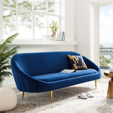 Sublime Vertical Curve Back Performance Velvet Sofa - BUILDMYPLACE