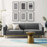 Valiant Vertical Channel Tufted Performance Velvet Sofa - BUILDMYPLACE