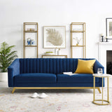 Valiant Vertical Channel Tufted Performance Velvet Sofa - BUILDMYPLACE