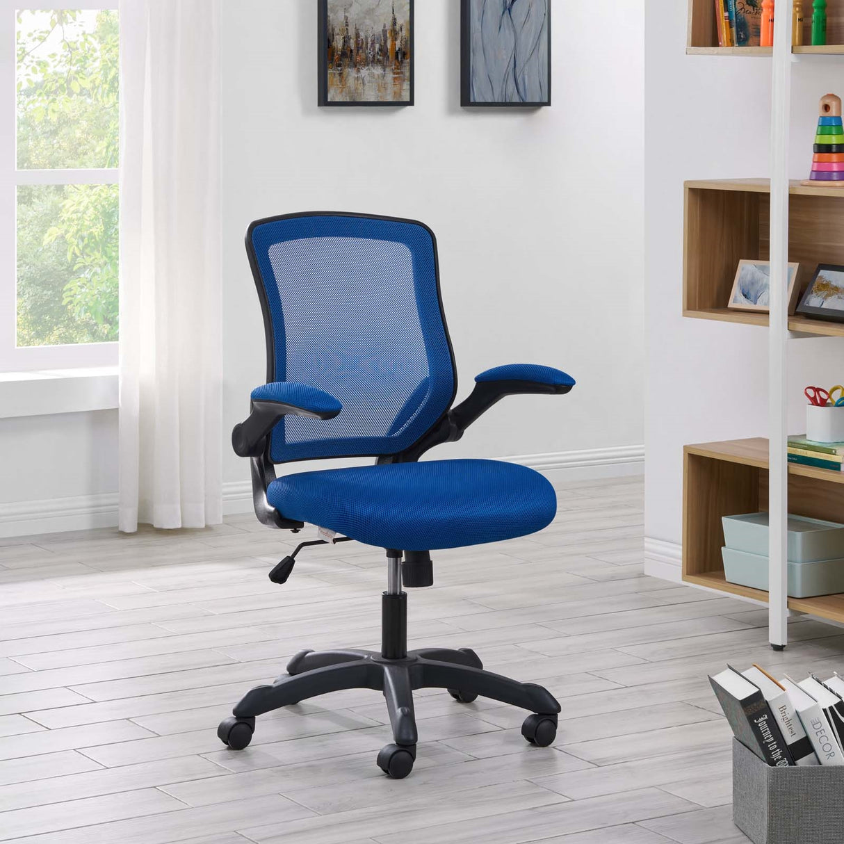 Veer Mesh Office Chair - Armrests Support, Rotational Wheel - For Computer Desk - BUILDMYPLACE