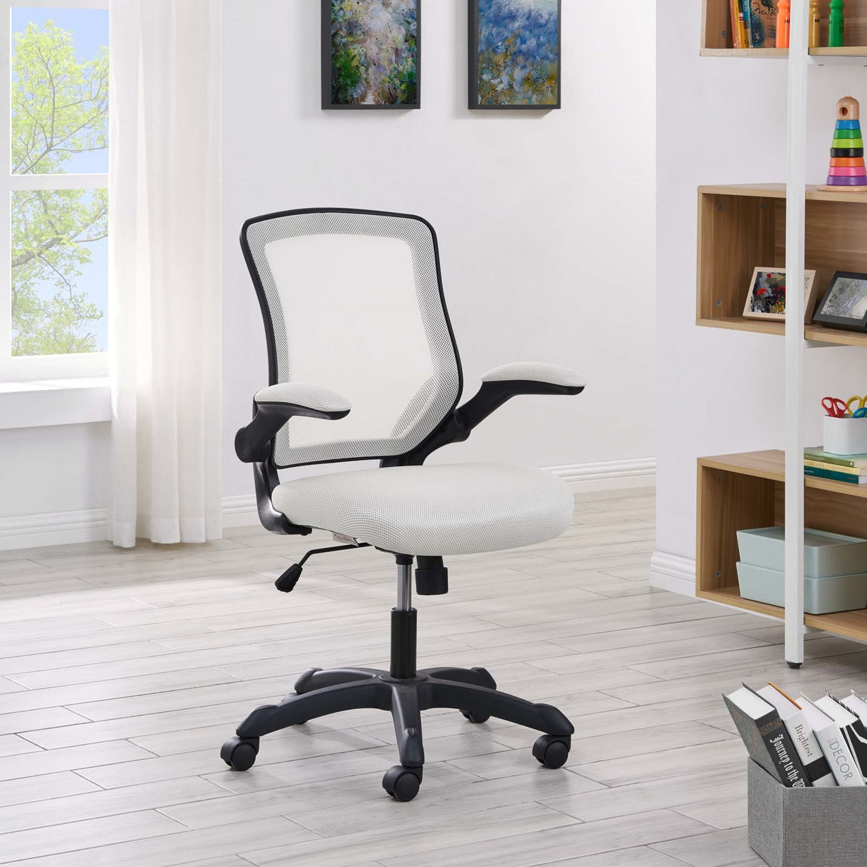 Veer Mesh Office Chair - Armrests Support, Rotational Wheel - For Computer Desk - BUILDMYPLACE