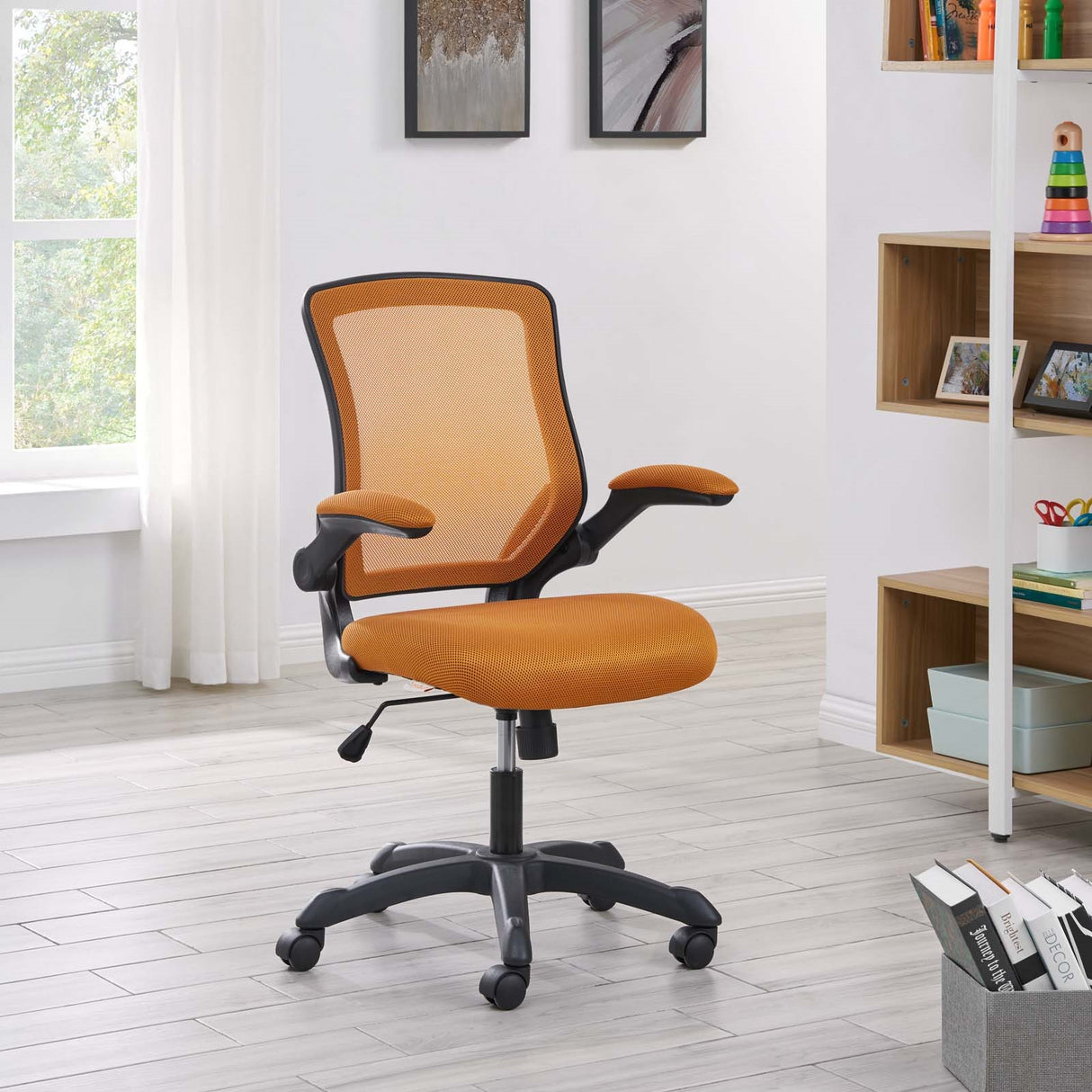 Veer Mesh Office Chair - Armrests Support, Rotational Wheel - For Computer Desk - BUILDMYPLACE