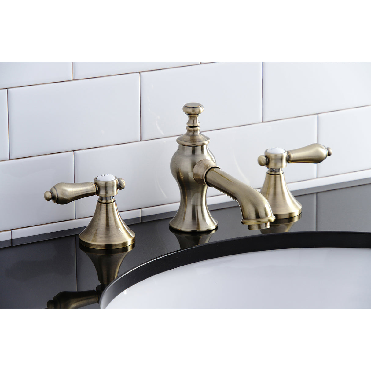 Heirloom 8 In. Two-handle 3-Hole Deck Mount Widespread Bathroom Sink Faucet