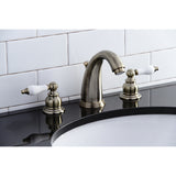 Victorian Two Handle 8 In. Two-handle 3-Hole Deck Mount Widespread Bathroom Sink Faucet