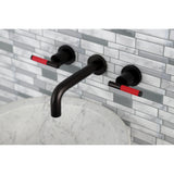 Kaiser Two Handle 3-hole Wall Mount Bathroom Sink Faucet