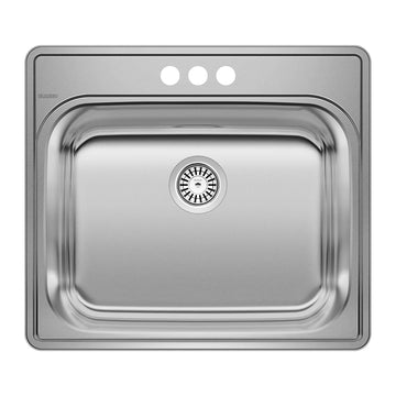 Blanco Essential 25" Single Basin Inset Stainless Steel Laundry Sink - 3-Hole