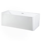 Acrylic Freestanding Tub with Drain, White - BUILDMYPLACE