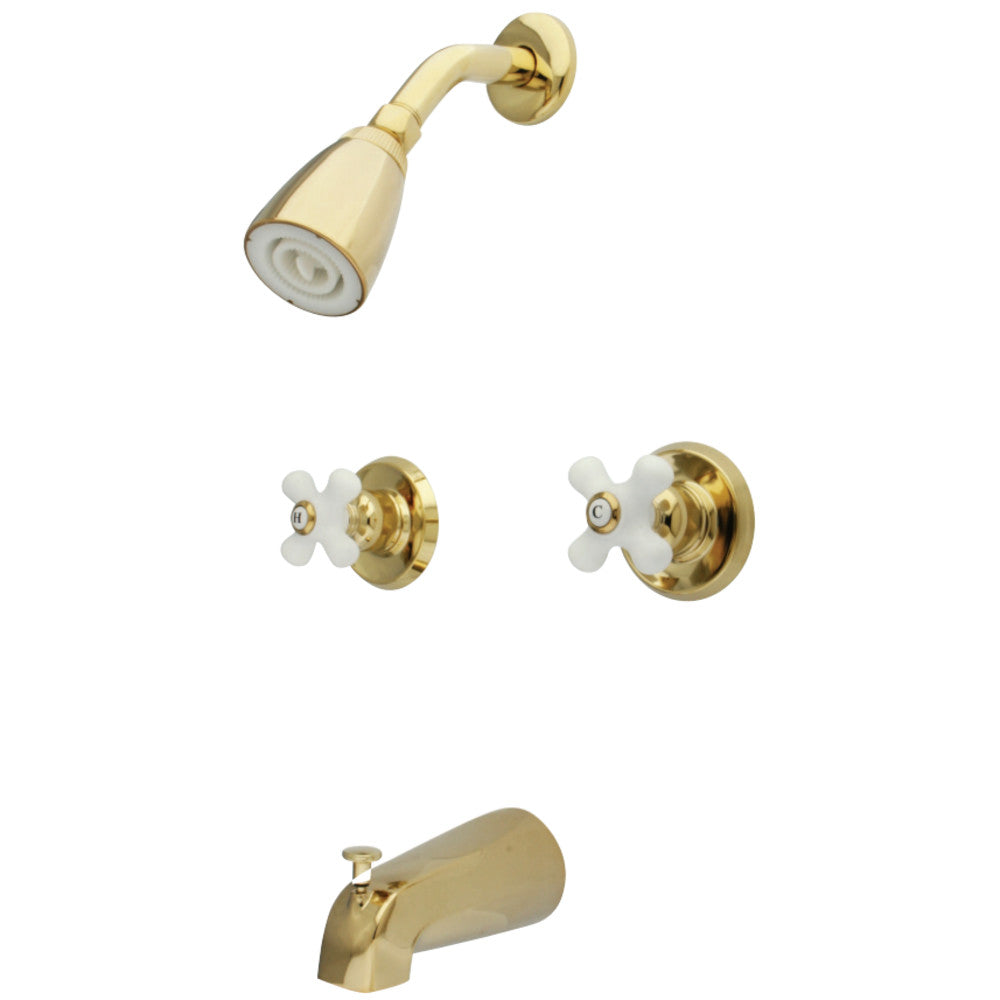 Magellan Tub & Shower Faucet With Porcelain Handles