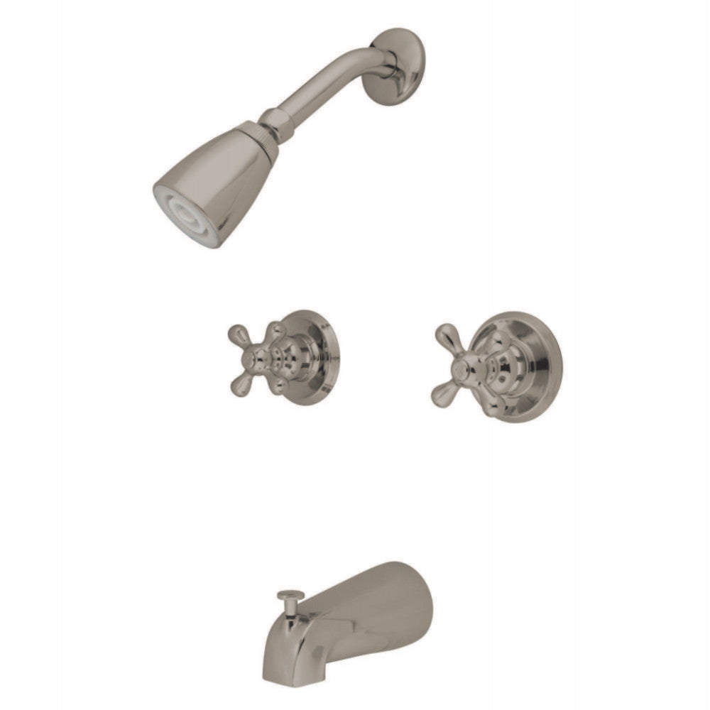 Magellan Twin Handle Tub & Shower Faucet With Decor Cross Handle