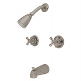 Magellan Twin Handle Tub & Shower Faucet With Decor Cross Handle