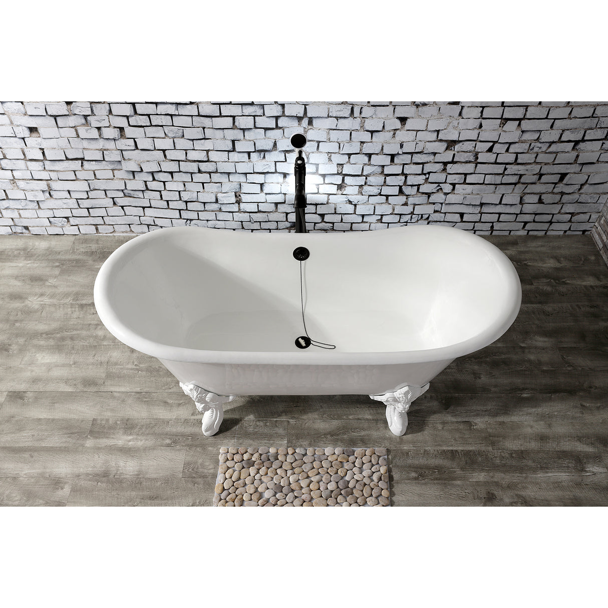 Cast Iron Double Slipper Clawfoot Tub (No Faucet Drillings)