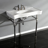 Imperial 36" x 19" Ceramic Console Sink with Stainless Steel Legs