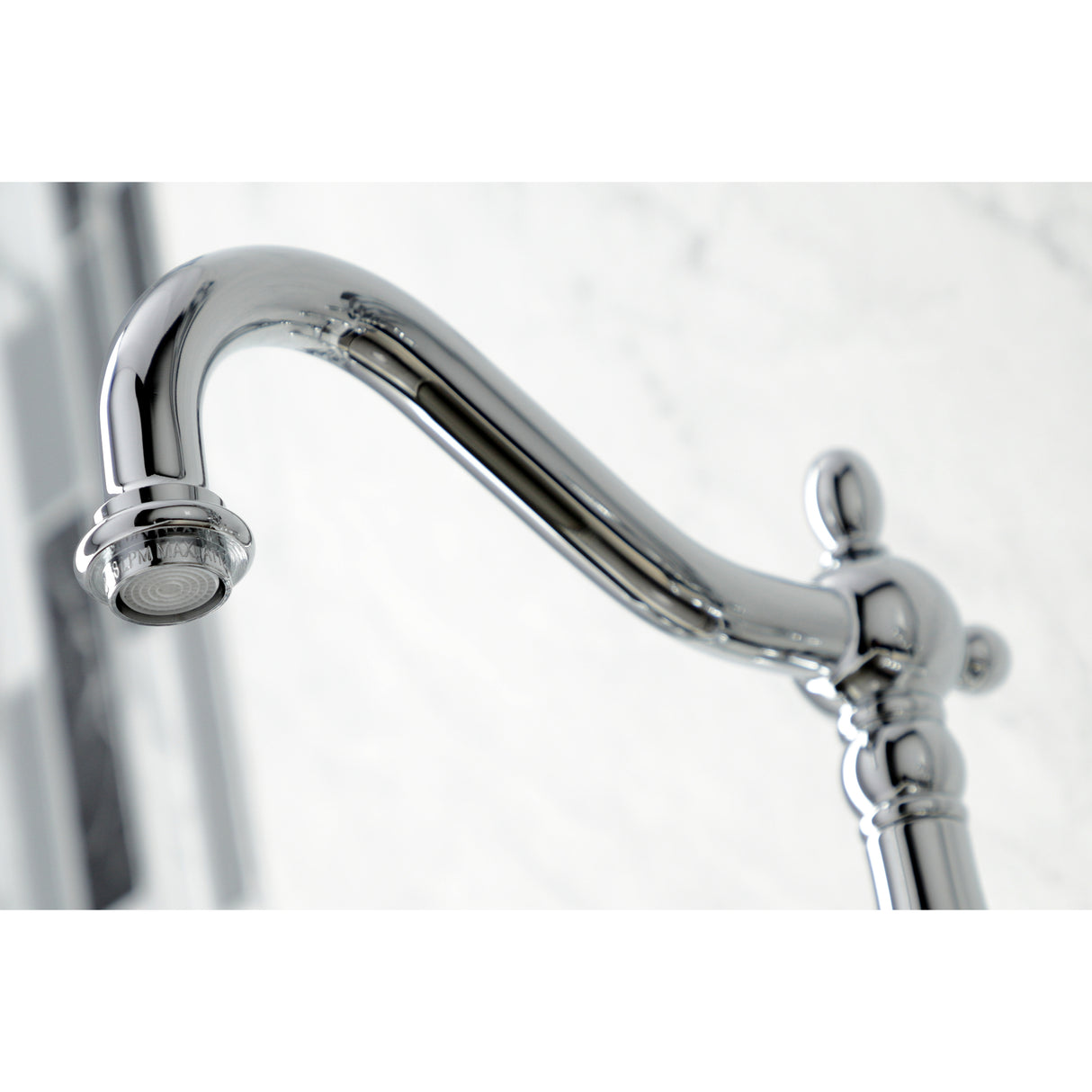 Heritage Wall Mount Bridge Kitchen Faucet W/ Brass Sprayer