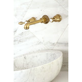 Tudor Two-Handle Wall Mount Bathroom Faucet