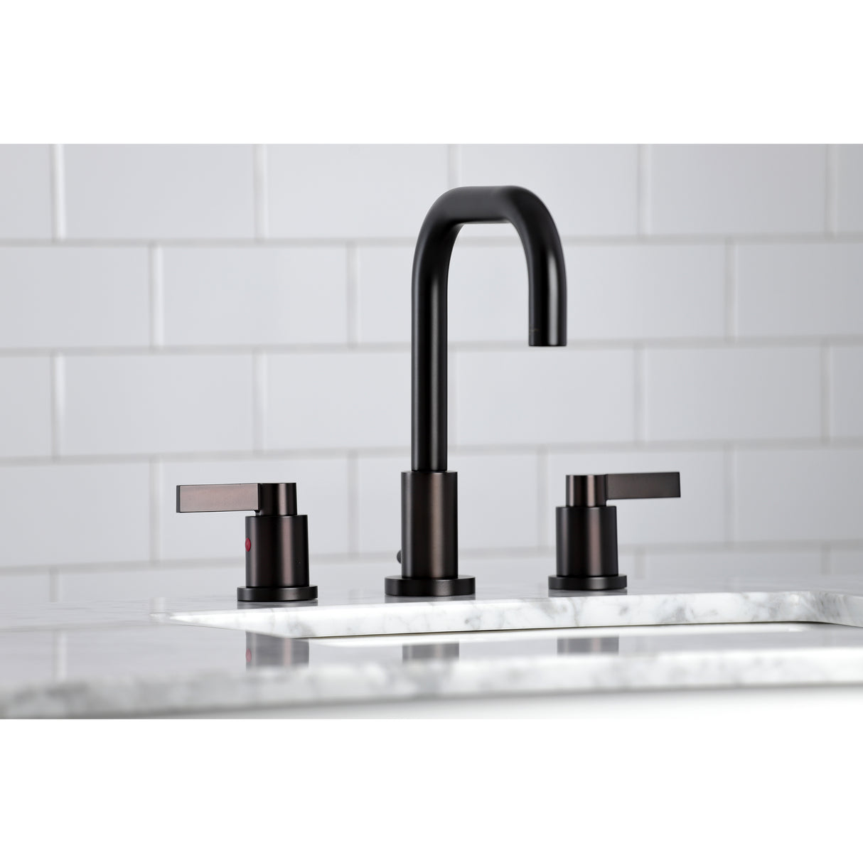 NuvoFusion Widespread Bathroom Faucet With Brass Pop Up