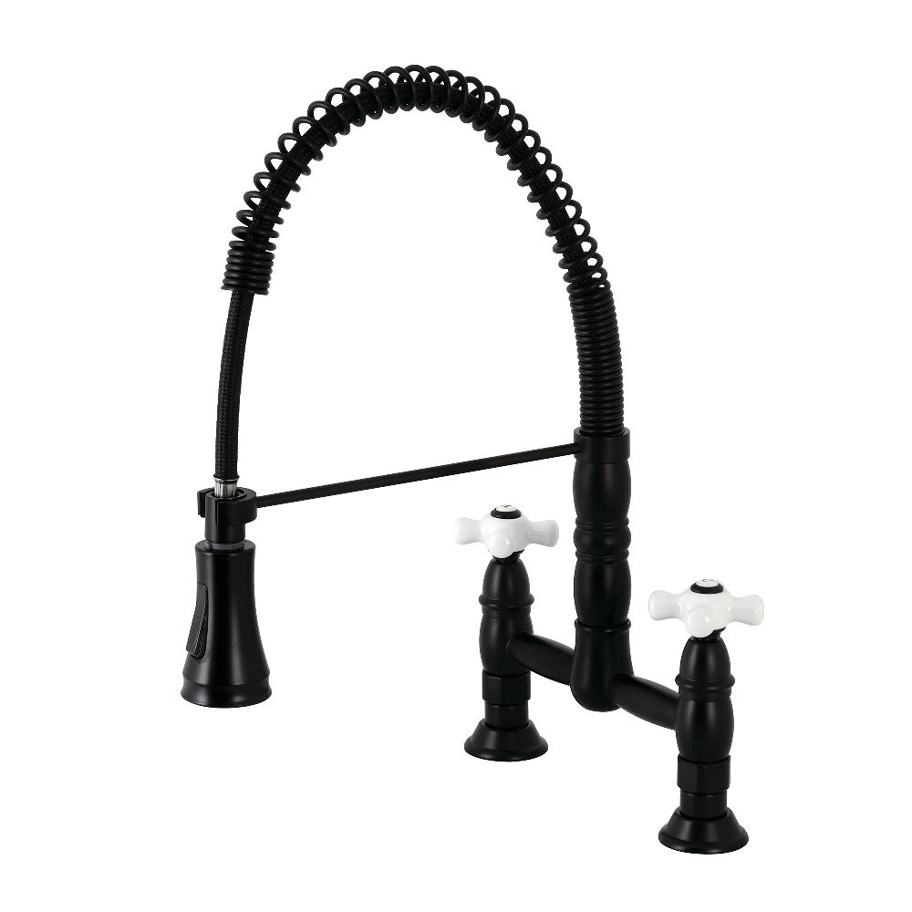 Heritage Two-Handle Deck-Mount Pull-Down Sprayer Kitchen Faucet