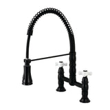 Heritage Two-Handle Deck-Mount Pull-Down Sprayer Kitchen Faucet