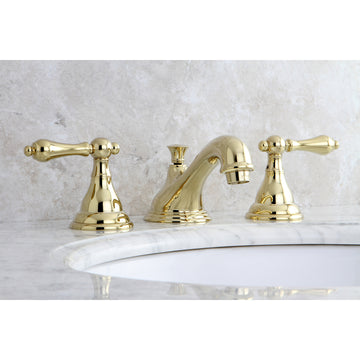 Royale Widespread Bathroom Faucet W/ Pop-Up Drain Assembly & Metal Lever Handles