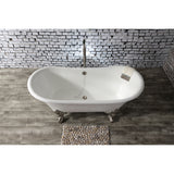 Cast Iron Double Slipper Clawfoot Tub (No Faucet Drillings)