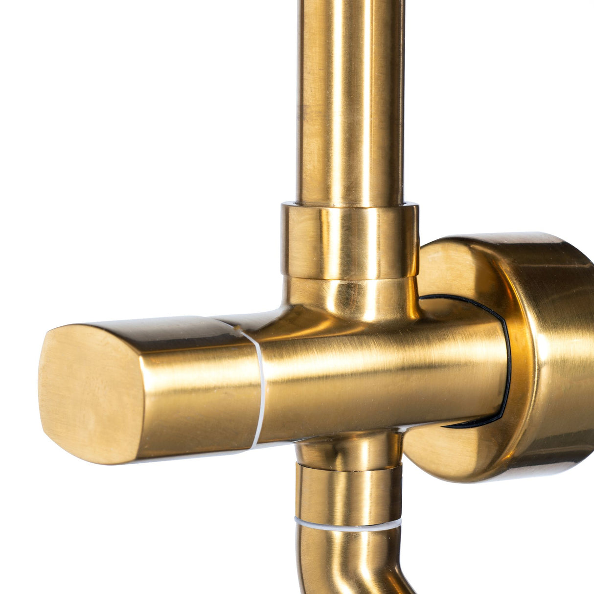 Rain Shower System W/ 8" Showerhead - 36.25"H X 8"W X 23.75"D - Brass - Adjustable Brass Slider - Surface Mounted Shower Systems