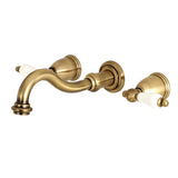 Vintage 2-Handle Traditional Wall Mount Bathroom Faucet