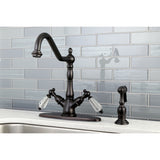 Wilshire Mono Deck Mount Kitchen Faucet with Brass Sprayer