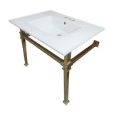 Monarch 31" x 22" Ceramic Console Sink (4" Faucet Drilling)