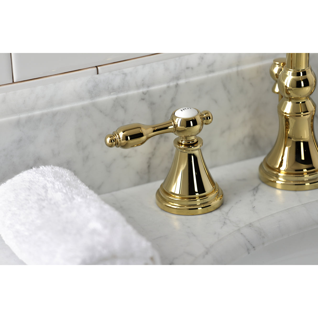 Tudor Widespread Bathroom Faucet W/ Brass Pop Up