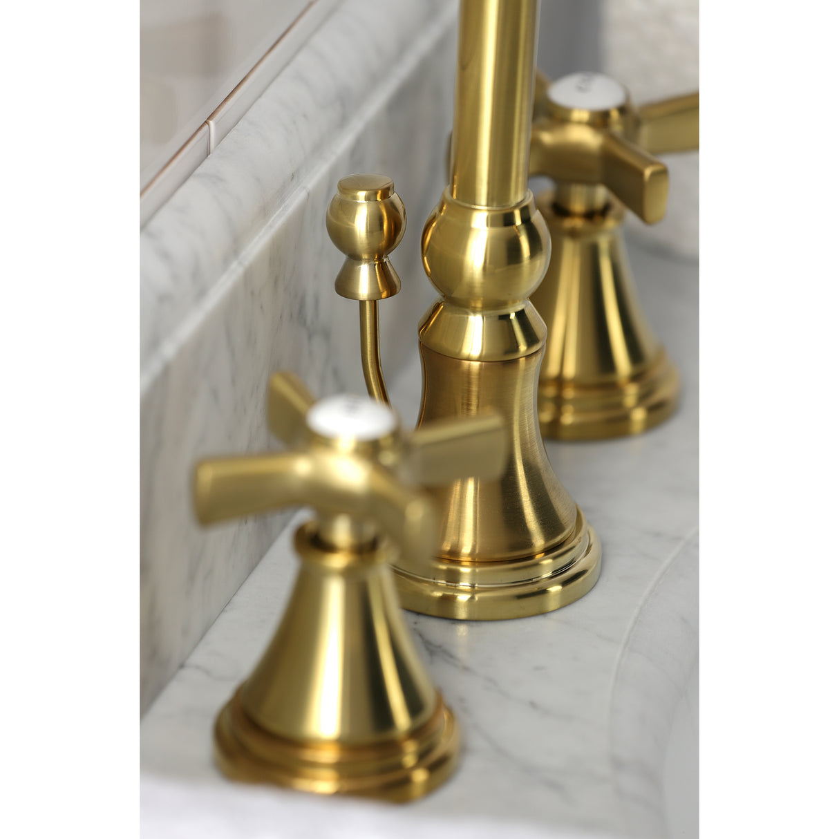 Millennium Widespread Bathroom Faucet With Brass Pop Up