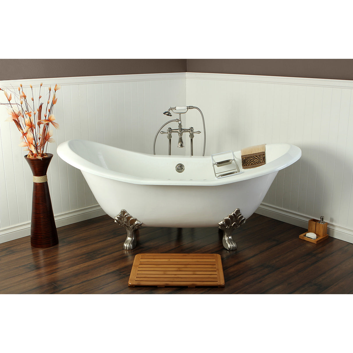 Cast Iron Double Slipper Clawfoot Tub (No Faucet Drillings)