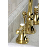 Heirloom Widespread Bathroom Faucet With Brass Pop Up