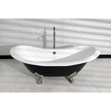 Cast Iron Double Slipper Clawfoot Tub (No Faucet Drillings)