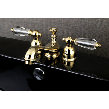 Wilshire Mini Widespread Two-handle 3-Hole Deck Mount Bathroom Sink Faucet With Brass Pop-Up