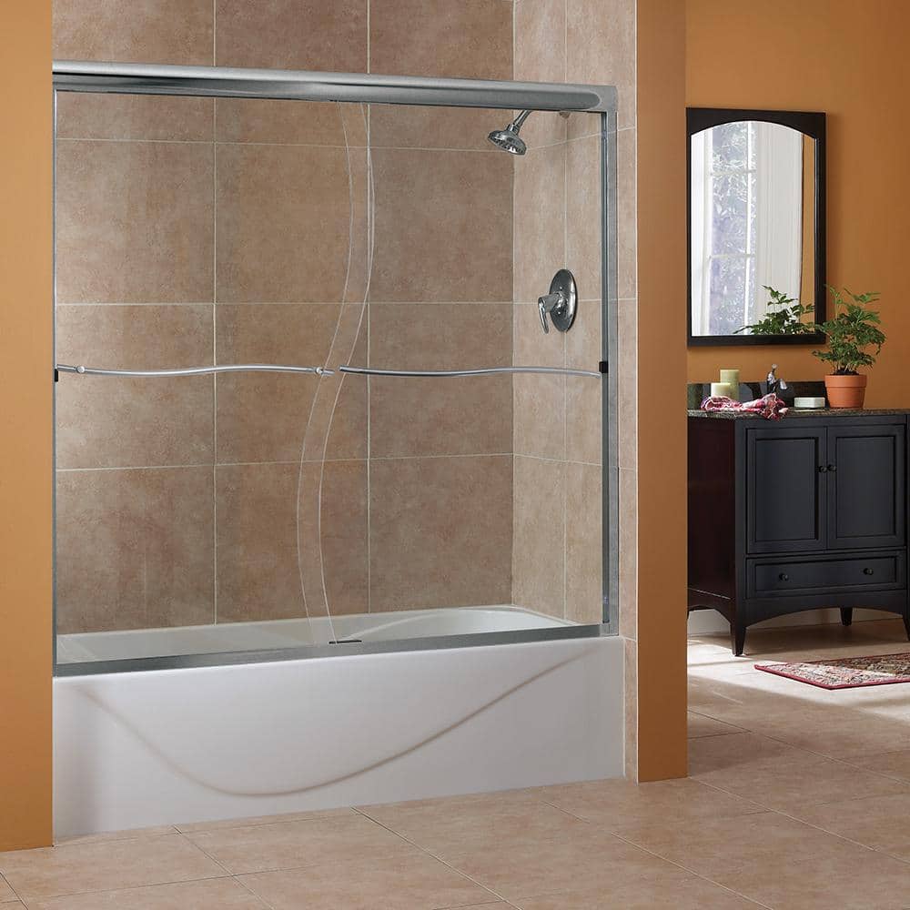 Sliding Framed Tempered Glass Tub Door - Cove Design for Modern Bathrooms