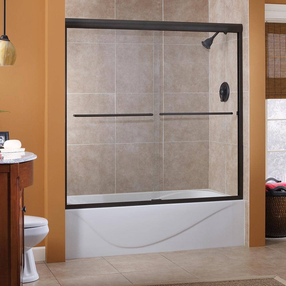 Sliding Framed Tempered Glass Tub Door - Cove Design for Modern Bathrooms