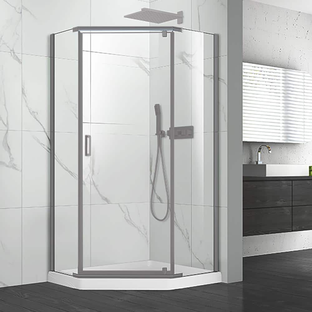 Neo Angle Frameless Corner Shower Enclosure with Clear Tempered Glass