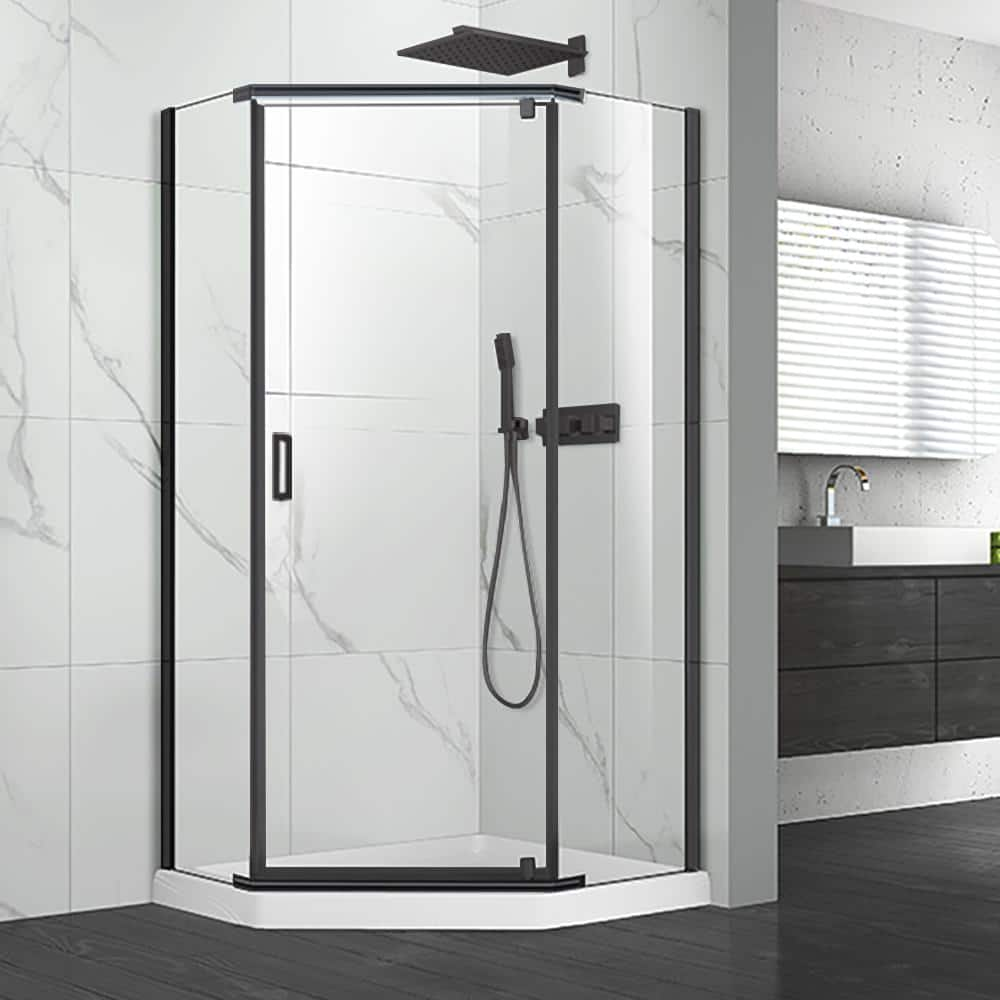 Neo Angle Frameless Corner Shower Enclosure with Clear Tempered Glass