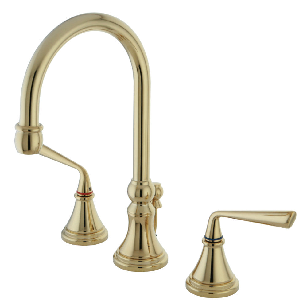 Silver Sage 8" Widespread Lavatory Faucet with Brass Pop-Up