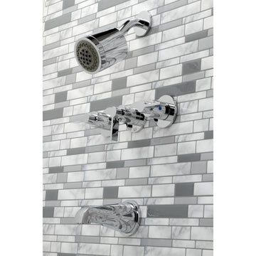 NuvoFusion Three Handle Tub And Shower Faucet