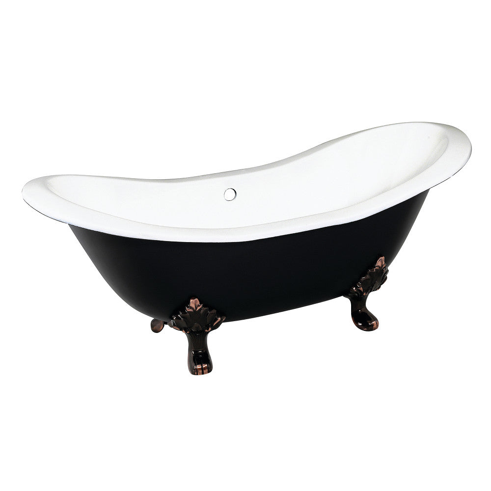 Cast Iron Double Slipper Clawfoot Tub (No Faucet Drillings)